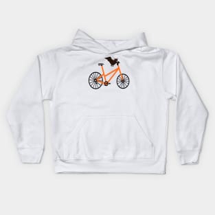 Bat On A Bicycle Kids Hoodie